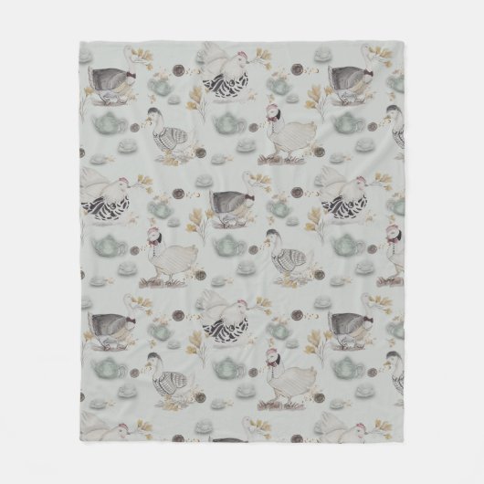 Haute Couture Ducks & Chicken Baby Fleecedecke (Vorderseite)