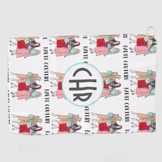 Haute Couture | Mode | Paris | Monogramm Golfhandtuch (Horizontal)