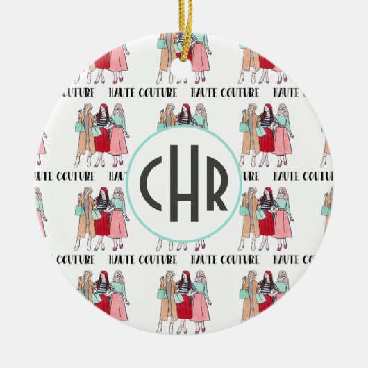 Haute Couture | Mode | Paris | Monogramm Keramik Ornament (Vorne)