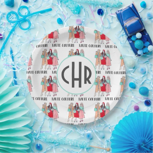 Haute Couture | Mode | Paris | Monogramm Pappteller (Party)