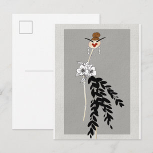 Haute-Couture-Modeillustrationskunst-Postkarte Postkarte