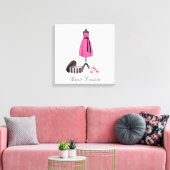 Haute Couture Pink Dress and Shoes on Leinwand (Insitu (Wohnzimmer))