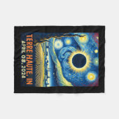 Haute Indiana Total Solar Eclipse 2024 Starry Nigh Fleecedecke (Vorderseite (Horizontal))