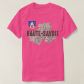 Haute Savoie 74 Department Ancient Map Alps Skiing T-Shirt (Design vorne)