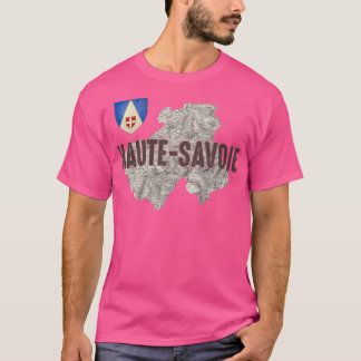 Haute Savoie 74 Department Ancient Map Alps Skiing T-Shirt