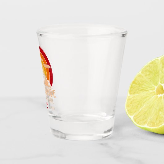 Haute-Savoie Frankreich Retro Sunset Skiing Souven Schnapsglas (Rechts)