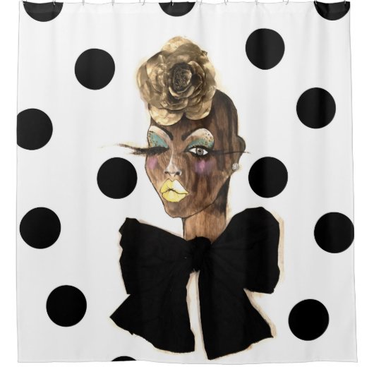 HAUTE Tupfen-Duschvorhang Duschvorhang (Vorderseite)