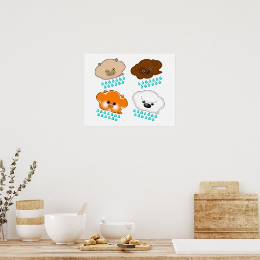 Häute und Hunde Poster (Küche)