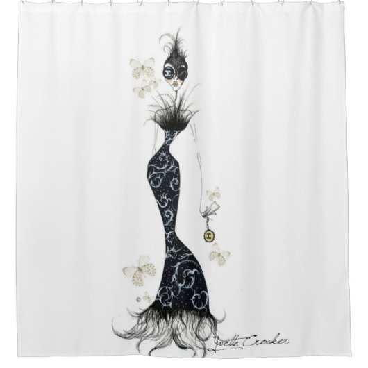 Hautecouture-Illustrations-Duschvorhang Duschvorhang (Vorderseite)