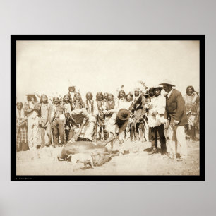 Häuten Rinder in Pine Ridge Reservation SD 1887 Poster
