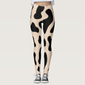 Hautfarbe und schwarze Kuh Leggings (Vorderseite)