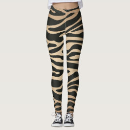 Hautfarbe Zebra Retro Tierdrucke Leggings