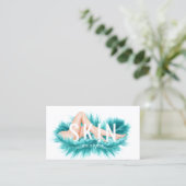 Hautklinik & Laser Haarentfernung Aquamarine Feder Visitenkarte (Stehend Vorderseite)