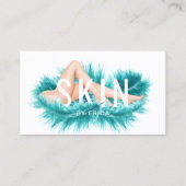 Hautklinik & Laser Haarentfernung Aquamarine Feder Visitenkarte (Vorderseite)