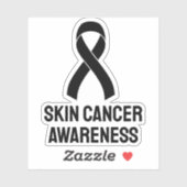 Hautkrebs-Bewusstsein schwarzer Band Aufkleber (Blatt)