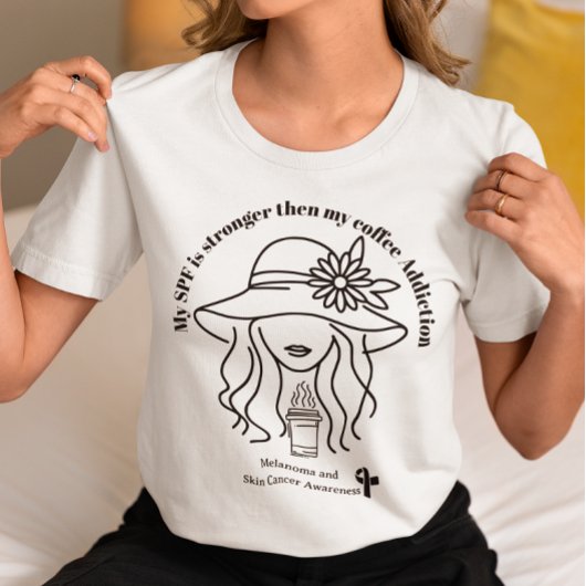 Hautkrebs Melanom Bewusstsein Kaffeeliebhaber Gesc T-Shirt