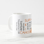 Hautkrebs-Überlebender D4: Puzzle-Wörter Kaffeetasse (Vorderseite Links)