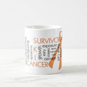 Hautkrebs-Überlebender D4: Puzzle-Wörter Kaffeetasse
