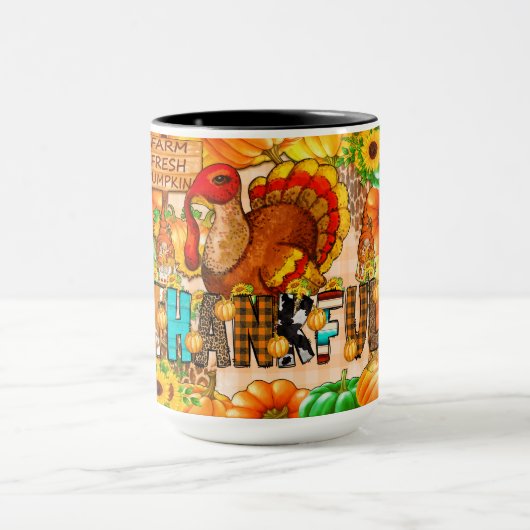 Häutliche Tumbler-Sublimierung - Erntedank Tasse (Zentrum)