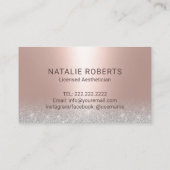 Hautpflege Arzt Blush Rose Gold Ästhetik Visitenkarte (Rückseite)