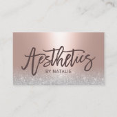 Hautpflege Arzt Blush Rose Gold Ästhetik Visitenkarte (Vorderseite)