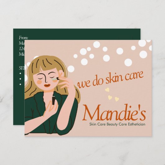 Hautpflege Arzt Business Salon Branding C Postkarte (Vorne/Hinten)