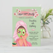 Hautpflege - Grüne Wellness-Center Mädchen zum Geb Einladung (Stehend Vorderseite)