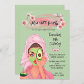 Hautpflege - Grüne Wellness-Center Mädchen zum Geb Einladung (Vorne/Hinten)