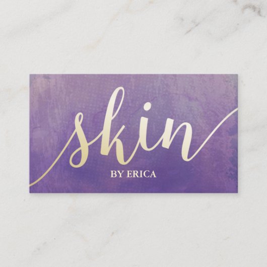 Hautpflege Östhetiker Elegantes Wasserfarben Lila Visitenkarte (Vorderseite)