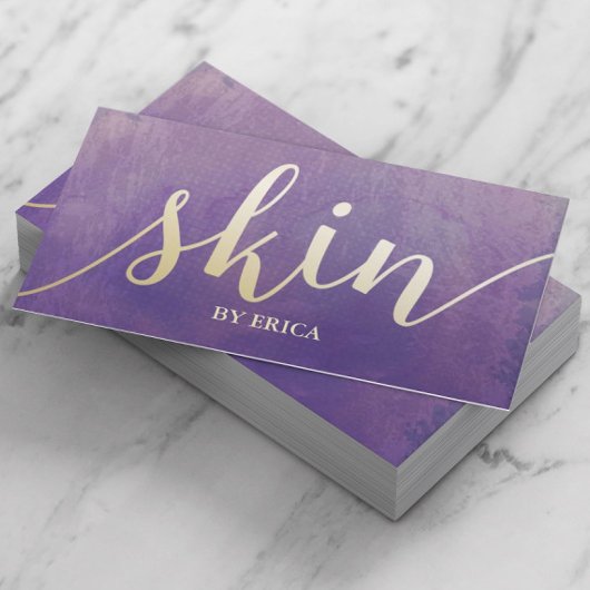 Hautpflege Östhetiker Elegantes Wasserfarben Lila Visitenkarte