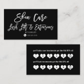 Hautpflege peitscht schicke schwarze Loyalität Visitenkarte (Vorne/Hinten)