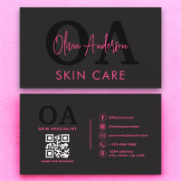 Hautpflege QR Code Hot Pink Black Social Media