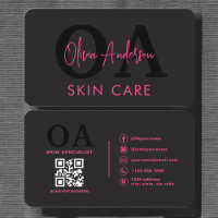 Hautpflege QR Code Hot Pink Black Social Media