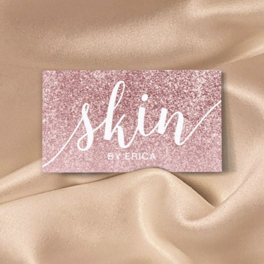 Hautpflege Rose Gold Glitzer Typografie Visitenkarte