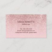 Hautpflege Rose Gold Glitzer Typografie Visitenkarte (Rückseite)