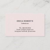Hautpflege Typografie Blush Pink Wellness-Center Visitenkarte (Rückseite)
