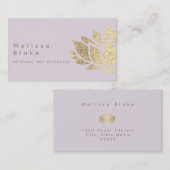 Hautpflege und Ästhetik im Lavendelhintergrund Visitenkarte (Vorne/Hinten)