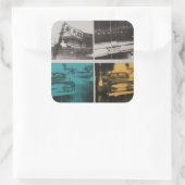 Havana 3 quadratischer aufkleber (Tasche)