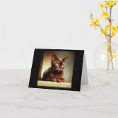 Havana Brown Cat Karte (Gelbe Blume)