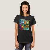 Havana Brown Cat Pop Illustration Colorful Animal T-Shirt (Vorne ganz)
