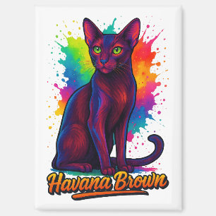 Havana Brown Cat Pop Kunst, Dichtung und Musik Magnet