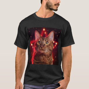 Havana Brown Katze mit sterndem Hintergrund T-Shirt