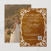 Havana Brown Minimale Elegante Hochzeit Beilagekar Begleitkarte (Vorne/Hinten)