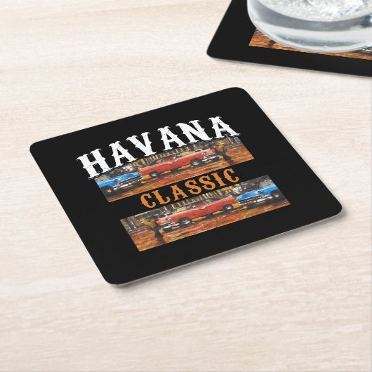 Havana Classic - Kubanische Jahrgangssprache Kunst Rechteckiger Pappuntersetzer (angewinkelt)