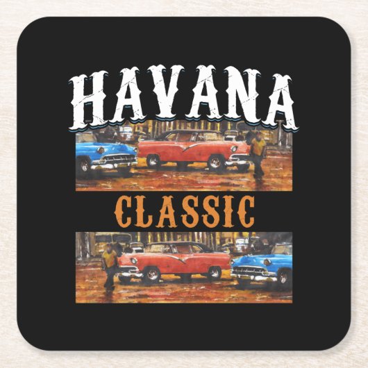 Havana Classic - Kubanische Jahrgangssprache Kunst Rechteckiger Pappuntersetzer (Vorderseite)