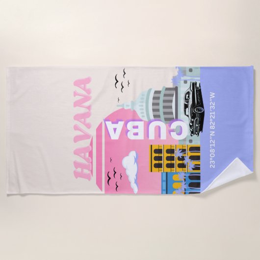 Havana Cuba Art Strandtuch (Vorderseite)