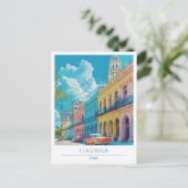 Havana Cuba Art Vintage Reise Postkarte (Stehend Vorderseite)