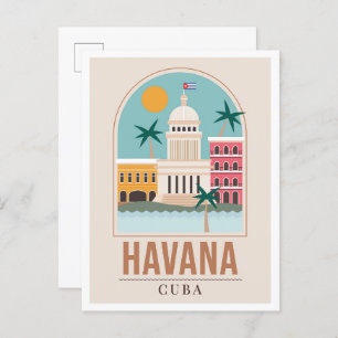 Havana Cuba Art Vintage Reise und Geschichte Postkarte