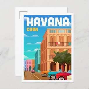 Havana Cuba Art Vintage Reise und Geschichte Postkarte