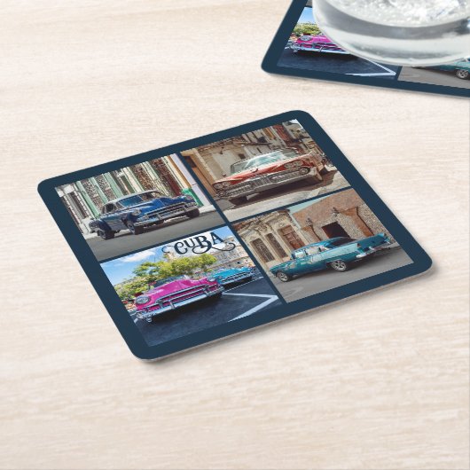 Havana CUBA Cars Rechteckiger Pappuntersetzer (angewinkelt)